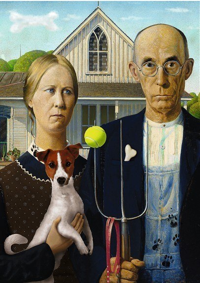 Puzzle 500 elementów american gothic psia edycja Puzzle 500 elementów american gothic psia edycja