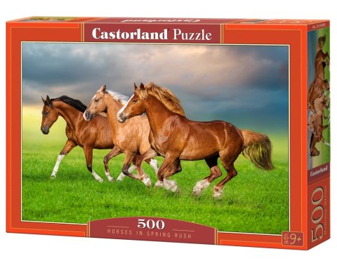 Puzzle 500 elementów konie biegnące wiosną Puzzle 500 elementów konie biegnące wiosną