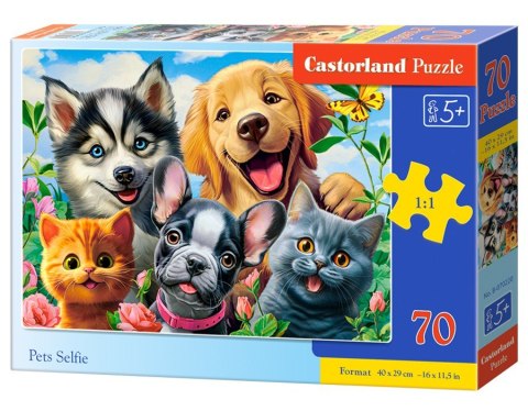 Puzzle 70 elementów pieski kotki pets selfie Puzzle 70 elementów pieski kotki pets selfie
