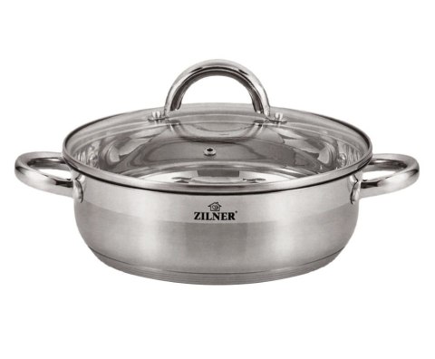 GARNEK STAL.NIERDZ. PŁASKI 4.5L 26CM ZILNER ZL-7404 GARNEK STAL.NIERDZ. PŁASKI 4.5L 26CM ZILNER ZL-7404