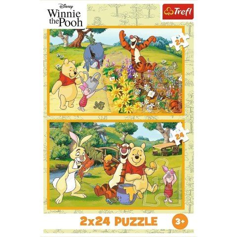 Puzzle 2x24 elementy kubuś puchatek dzień w ogrodzie Puzzle 2x24 elementy kubuś puchatek dzień w ogrodzie