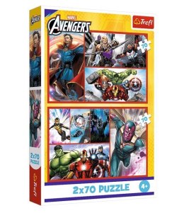 Puzzle 2x70 elementów avengers zostań bohaterem
