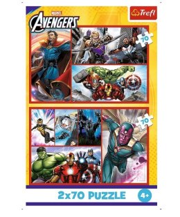 Puzzle 2x70 elementów avengers zostań bohaterem
