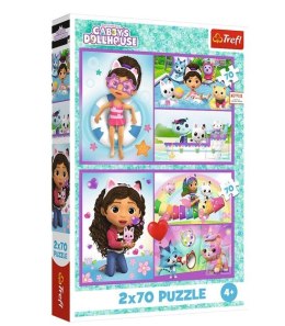 Puzzle 2x70 elementów baw się z gabby