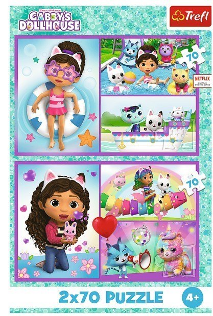 Puzzle 2x70 elementów baw się z gabby Puzzle 2x70 elementów baw się z gabby