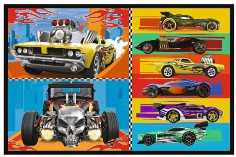 Puzzle 2x70 elementów hot wheels samochodziki Puzzle 2x70 elementów hot wheels samochodziki