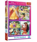Puzzle 2x70 elementów księżniczki disneya bajkowe dni