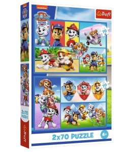 Puzzle 2x70 elementów psi patrol rządzi