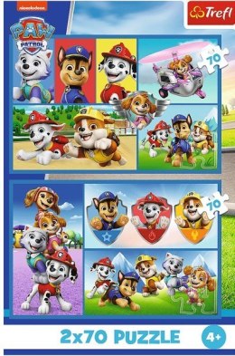 Puzzle 2x70 elementów psi patrol rządzi