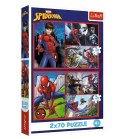 Puzzle 2x70 elementów spiderman pajęcze historie