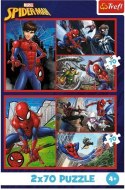 Puzzle 2x70 elementów spiderman pajęcze historie