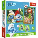 Puzzle 2w1 puzzle i memos wesołe zabawy smerfów