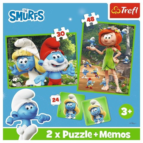 Puzzle 2w1 puzzle i memos wesołe zabawy smerfów Puzzle 2w1 puzzle i memos wesołe zabawy smerfów