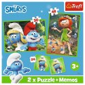 Puzzle 2w1 puzzle i memos wesołe zabawy smerfów