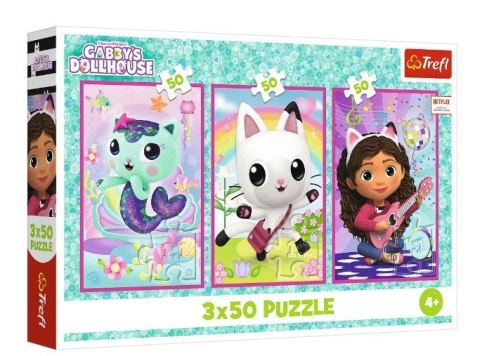 Puzzle 3x50 elementów gabby i kotki gabi Puzzle 3x50 elementów gabby i kotki gabi