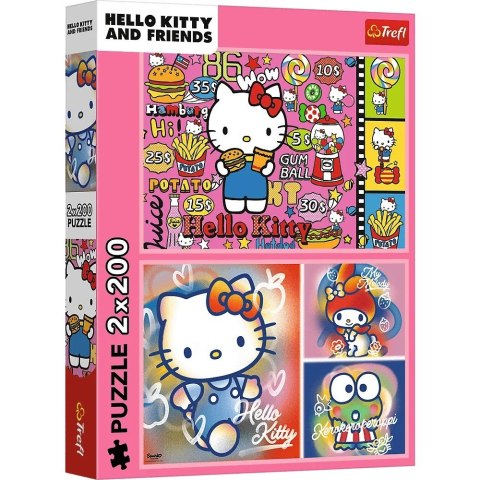 Puzzle 2x200 elementów hello kitty i przyjaciele Puzzle 2x200 elementów hello kitty i przyjaciele