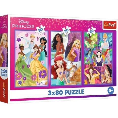Puzzle 3x80 elementów księżniczki i przyjaciółki disney Puzzle 3x80 elementów księżniczki i przyjaciółki disney