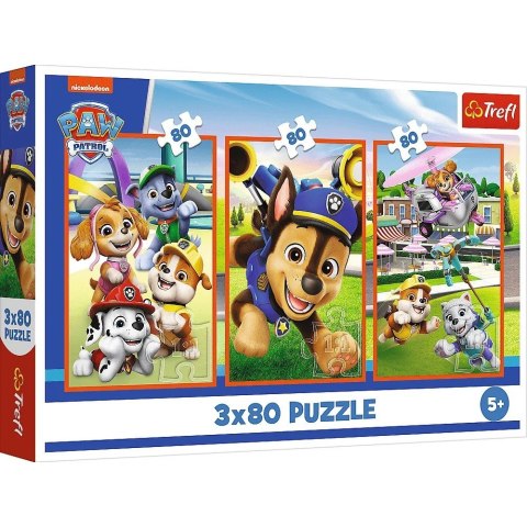 Puzzle 3x80 elementów psia zgraja psi patrol paw patrol Puzzle 3x80 elementów psia zgraja psi patrol paw patrol