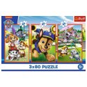 Puzzle 3x80 elementów psia zgraja psi patrol paw patrol