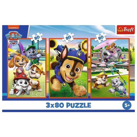 Puzzle 3x80 elementów psia zgraja psi patrol paw patrol Puzzle 3x80 elementów psia zgraja psi patrol paw patrol