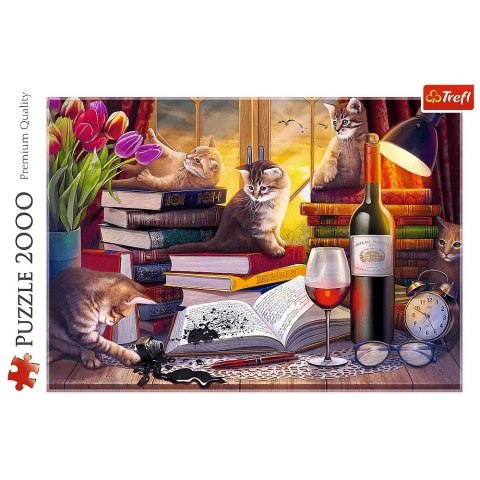 Puzzle 2000 elementów koci wieczór Puzzle 2000 elementów koci wieczór