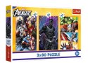 Puzzle 3x80 elementów dni pełne akcji avengers