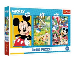 Puzzle 3x80 elementów ekipa myszki miki