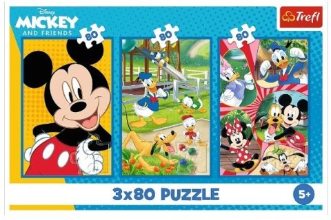 Puzzle 3x80 elementów ekipa myszki miki Puzzle 3x80 elementów ekipa myszki miki
