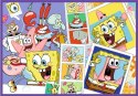 Puzzle 4x250 elementów spongebob szalony świat