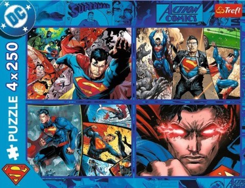 Puzzle 4x250 elementów superman odwaga Puzzle 4x250 elementów superman odwaga