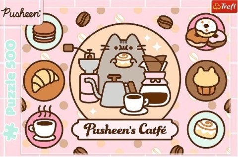 Puzzle 500 elementów pusheen w kawiarni Puzzle 500 elementów pusheen w kawiarni