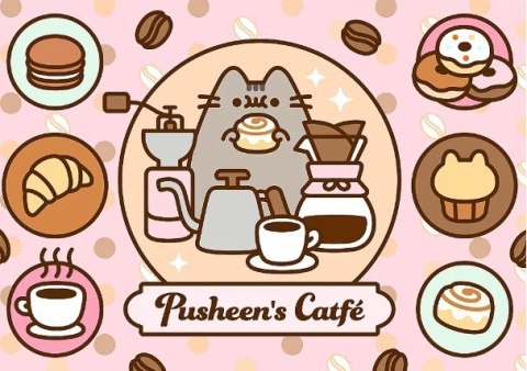 Puzzle 500 elementów pusheen w kawiarni Puzzle 500 elementów pusheen w kawiarni