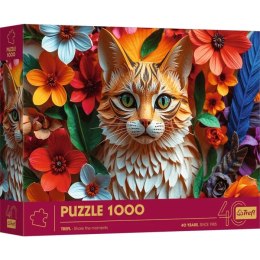 Puzzle 1000 elementów 40-lecie paper art kot