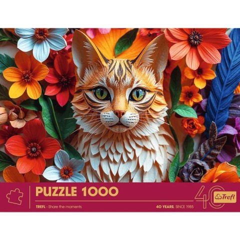 Puzzle 1000 elementów 40-lecie paper art kot Puzzle 1000 elementów 40-lecie paper art kot