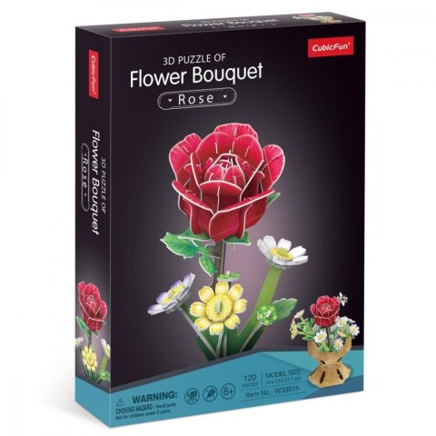 Puzzle 3d bukiet kwiatów - róże Puzzle 3d bukiet kwiatów - róże