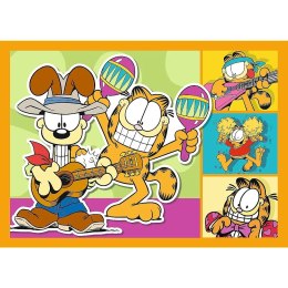 Puzzle 4w1 garfield kocha lazanie