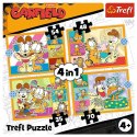 Puzzle 4w1 garfield kocha lazanie