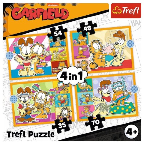 Puzzle 4w1 garfield kocha lazanie Puzzle 4w1 garfield kocha lazanie