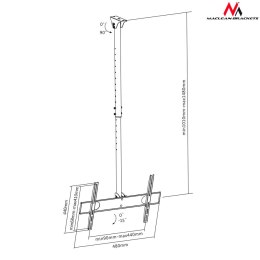Uchwyt sufitowy do telewizora Maclean, max VESA 400x400, 32-65