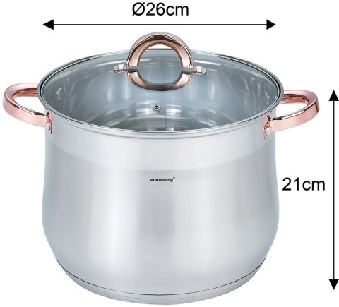 GARNEK STALOWY GASTRONOMICZNY 10.7L 26CM KLAUSBERG KB-7794 ROSE GOLD GARNEK STALOWY GASTRONOMICZNY 10.7L 26CM KLAUSBERG KB-7794 ROSE GOLD