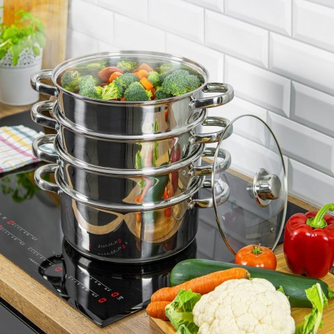 GARNKI DO GOTOWANIA NA PARZE 5 ELE 24CM KiNGHOFF KH-3320 GARNKI DO GOTOWANIA NA PARZE 5 ELE 24CM KiNGHOFF KH-3320