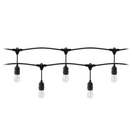 Girlanda oświetleniowa - 1 sznur 10 m (10 opraw) + 10 żarówek LED 1W E27, 3000K + 1 żarówka gratis