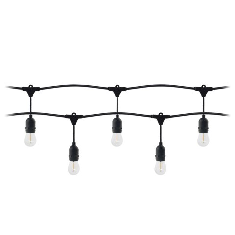 Girlanda oświetleniowa - 1 sznur 10 m (10 opraw) + 10 żarówek LED 1W E27, 3000K + 1 żarówka gratis Girlanda oświetleniowa - 1 sznur 10 m (10 opraw) + 10 żarówek LED 1W E27, 3000K + 1 żarówka gratis