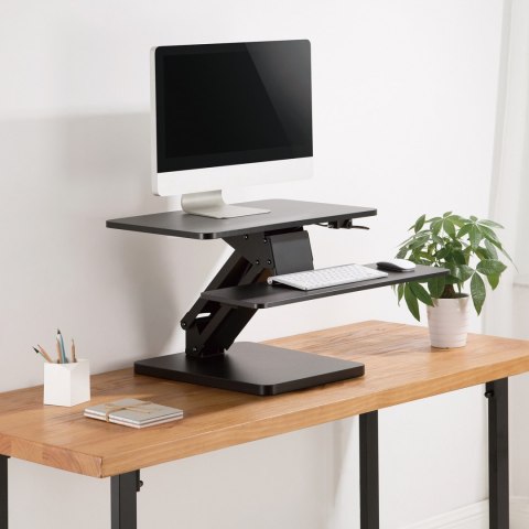 Podstawka biurkowa na klawiaturę, monitor lub laptop Maclean, sprężyna gazowa, do pracy stojąco siedzącej, czarny, MC-882 Podstawka biurkowa na klawiaturę, monitor lub laptop Maclean, sprężyna gazowa, do pracy stojąco siedzącej, czarny, MC-882