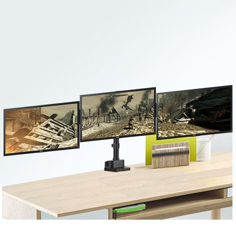 Uchwyt biurkowy na 3 monitory LCD Maclean, VESA 75x75 oraz 100x100, 2x USB 3.0, 17-27", 3x7kg, MC-811 Uchwyt biurkowy na 3 monitory LCD Maclean, VESA 75x75 oraz 100x100, 2x USB 3.0, 17-27", 3x7kg, MC-811