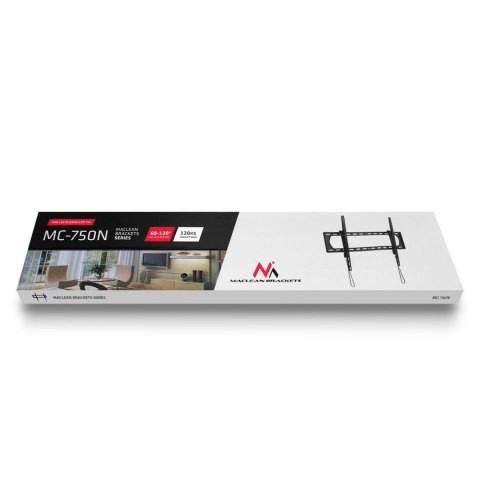 Uchwyt do TV lub monitora Maclean, max. VESA 900x600, 60-120", 120kg, czarny, MC-750N Uchwyt do TV lub monitora Maclean, max. VESA 900x600, 60-120", 120kg, czarny, MC-750N