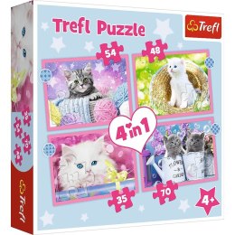Puzzle 4w1 zabawne kotki