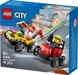 Klocki city 60458 zestaw wyścigówek: pizza kontra wóz strażacki