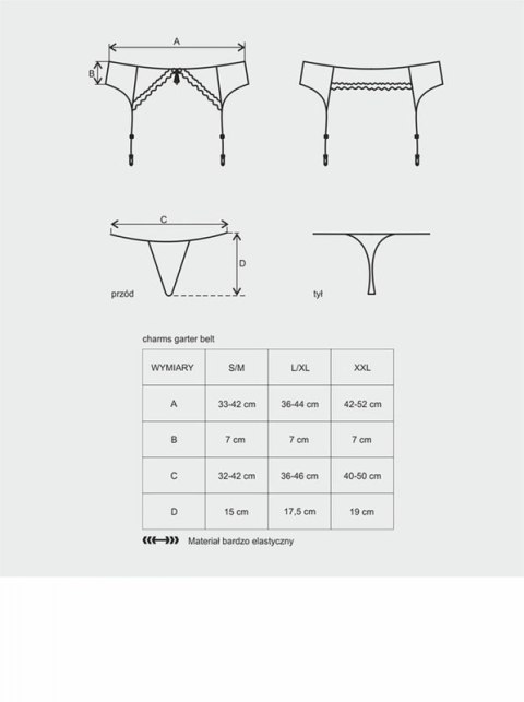 Bielizna-Charms pas do pończoch i stringi czarny S/M Bielizna-Charms pas do pończoch i stringi czarny S/M