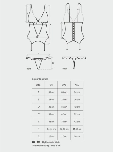 Bielizna- Emperita gorset i stringi XXL Bielizna- Emperita gorset i stringi XXL